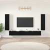 TV staliukas TV vienetai 4 pcs Juodas ąžuolas Apdirbta mediena