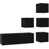 TV staliukas TV spintelių komplektas 5 pcs 100 x 30 x 30 cm Juodojo ąžuolo