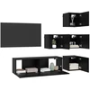 TV staliukas TV spintelių komplektas 5 pcs 100 x 30 x 30 cm Juodojo ąžuolo