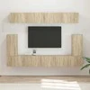 TV staliukas TV spintelių komplektas 5 pcs Sonoma ąžuolas Apdirbta mediena
