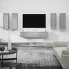 TV staliukas TV spintelių komplektas, 6 dalių, pilkas ąžuolo, mediena