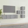 TV staliukas TV spintelių komplektas, 6 dalių, pilkas ąžuolo, mediena