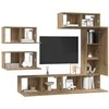 TV staliukas TV spintelių komplektas 6 pcs Amatininkų ąžuolas