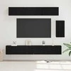 TV staliukas TV spintelių komplektas 6 pcs Juodas ąžuolas Apdirbta mediena