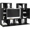 TV staliukas TV spintelių komplektas 6 pcs Juodas ąžuolas Apdirbta mediena