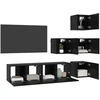 TV staliukas TV spintelių komplektas 6 pcs 60 x 30 x 30 cm Juodojo ąžuolo