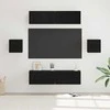 TV staliukas TV spintelių komplektas 6 pcs Juodas ąžuolas Apdirbta mediena