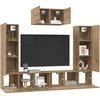 TV staliukas TV spintelių komplektas 7 pcs Amatininkų ąžuolas
