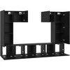TV staliukas TV spintelių komplektas 7 pcs Juodas ąžuolas Apdirbta mediena