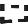 TV staliukas TV spintelių komplektas 7 pcs Juodas ąžuolas Apdirbta mediena