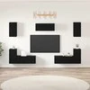 TV staliukas TV spintelių komplektas 7 pcs Juodas ąžuolas Apdirbta mediena