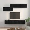 TV staliukas TV spintelių komplektas 7 pcs Juodas ąžuolas Apdirbta mediena