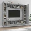 TV staliukas TV spintelių komplektas, 8 dalių, pilkas ąžuolo, mediena