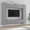 TV staliukas TV spintelių komplektas, 8 dalių, pilkas ąžuolo, mediena