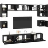 TV staliukas TV spintelių komplektas 8 pcs Juodas ąžuolas Apdirbta mediena