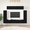 TV staliukas TV spintelių komplektas 8 pcs juoda ąžuolo Apdirbta mediena