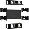 TV staliukas TV spintelių komplektas 8 pcs 120 x 30 x 30 cm Juodojo ąžuolo