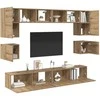 TV staliukas TV spintelių komplektas 8 pcs Amatininkų ąžuolas