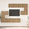 TV staliukas TV spintelių komplektas 8 pcs Amatininkų ąžuolas