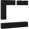 TV staliukas TV spintelių komplektas 8 pcs Juodas ąžuolas Apdirbta mediena