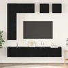 TV staliukas TV spintelių komplektas 8 pcs Juodas ąžuolas Apdirbta mediena