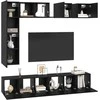 TV staliukas TV spintelių komplektas 8 pcs Juodas ąžuolas Apdirbta mediena