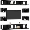 TV staliukas TV spintelių komplektas 8 pcs 100 x 30 x 30 cm Juodojo ąžuolo