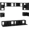 TV staliukas TV spintelių komplektas 8 pcs Juodas ąžuolas Apdirbta mediena