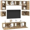 TV staliukas TV spintelių komplektas 8 pcs Amatininkų ąžuolas