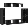 TV staliukas TV spintelių komplektas 8 pcs juoda ąžuolo Apdirbta mediena