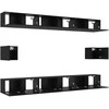 TV staliukas TV spintelių komplektas 8 pcs Juodas ąžuolas Apdirbta mediena