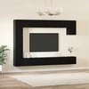 TV staliukas TV spintelių komplektas 9 pcs Juodas ąžuolas Apdirbta mediena