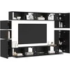 TV staliukas TV spintelių komplektas 9 pcs Juodas ąžuolas Apdirbta mediena