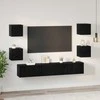 TV staliukas TV spintelių komplektas 7 pcs Juodas ąžuolas Apdirbta mediena