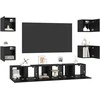 TV staliukas TV spintelių komplektas 7 pcs Juodas ąžuolas Apdirbta mediena