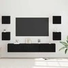 TV staliukas TV spintelių komplektas 7 pcs Juodas ąžuolas Apdirbta mediena