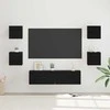 TV staliukas TV spintelių komplektas 6 pcs Juodas ąžuolas Apdirbta mediena