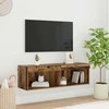 TV staliukas TV spintelių komplektas su LED Senovinis medis 100 x 30 x 30 cm