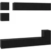 TV staliukas TV spintelių komplektas 8 pcs Juodas ąžuolas Apdirbta mediena