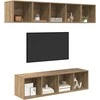 TV staliukas TV spintelių komplektas 4 pcs Amatininkų ąžuolas