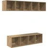 TV staliukas TV spintelių komplektas 4 pcs Amatininkų ąžuolas