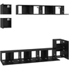 TV staliukas TV spintelių komplektas 8 pcs Juodas ąžuolas Apdirbta mediena
