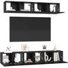 TV staliukas TV spintelių komplektas 5 pcs Juodas ąžuolas Apdirbta mediena