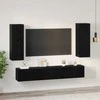 TV staliukas TV spintelių komplektas 5 pcs Juodas ąžuolas Apdirbta mediena