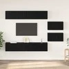 TV staliukas TV spintelių komplektas 6 pcs Juodas ąžuolas Apdirbta mediena