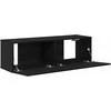 TV staliukas Televizoriaus spintelė 2 pcs Juoda 100 x 30 x 30 cm