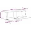 TV staliukas Televizoriaus spintelė 2 pcs Juoda 100 x 30 x 30 cm