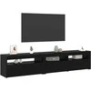 TV staliukas Televizoriaus spintelė 2 pcs Juodas ąžuolas 195 x 35 x 40 cm