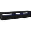 TV staliukas Televizoriaus spintelė 2 pcs Juodas ąžuolas 195 x 35 x 40 cm