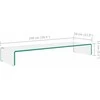 TV stovas/monitoriaus pakyla, skaidrus stiklas, 100x30x13 cm